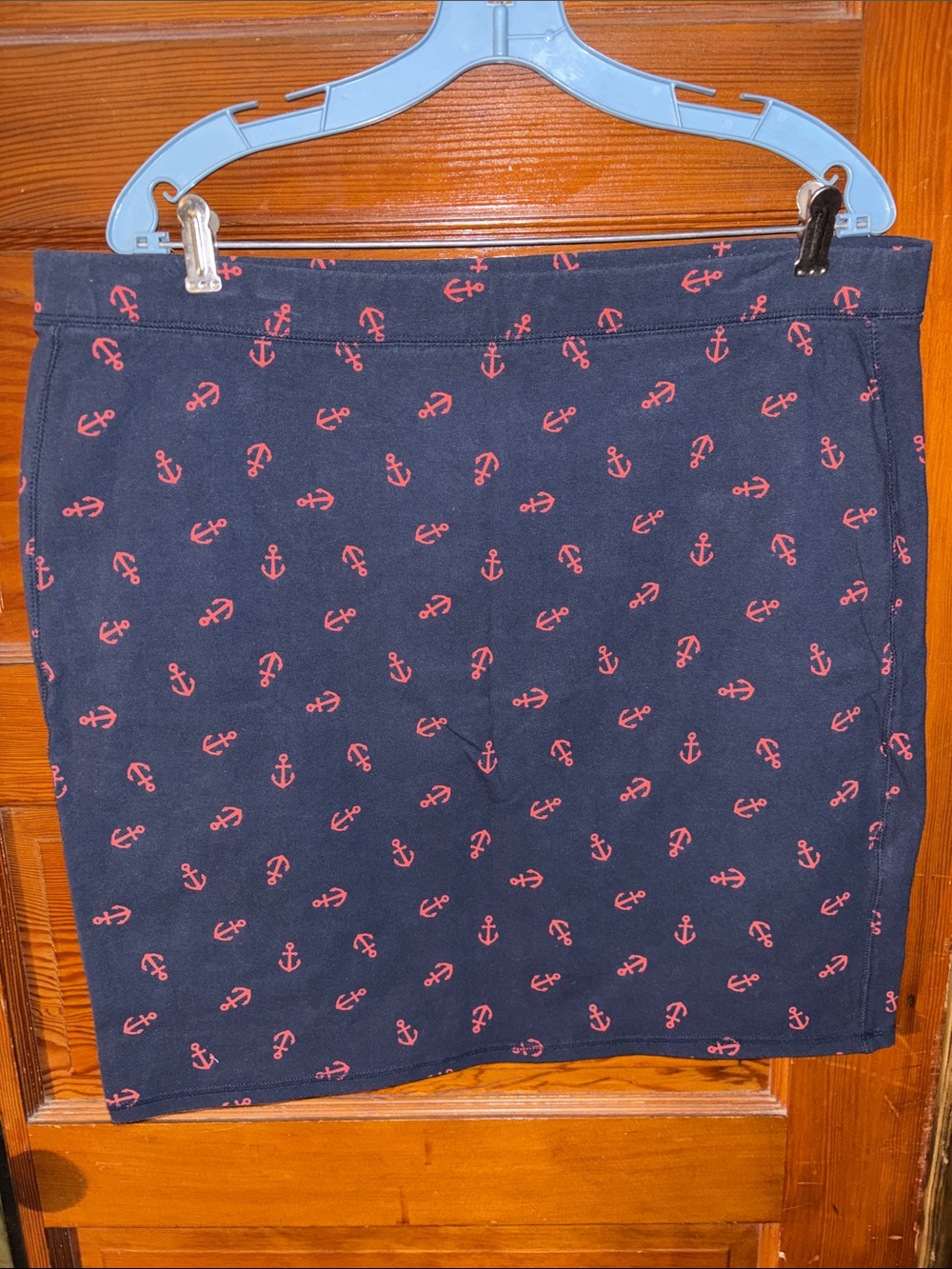 Old Navy Navy Pencil Skirt with Red Anchor Motif